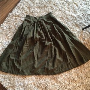 High Waisted Olive TopShop Skirt